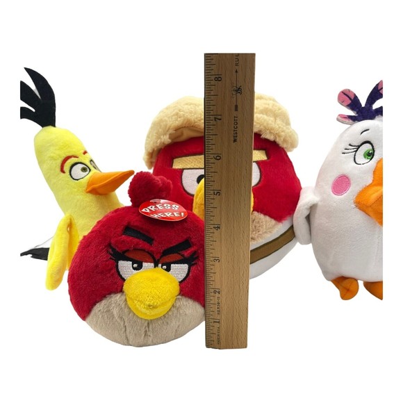 Angry Birds Luke Skywalker Yellow Chuck Matilda Red Girl Bird Lot Of 4 Plush Toy - Picture 3 of 15